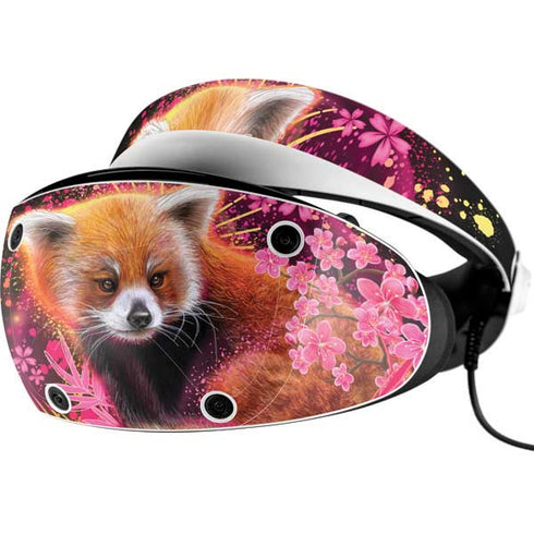 Red Panda with Flowers by Sheena Pike PlayStation VR2 Skin