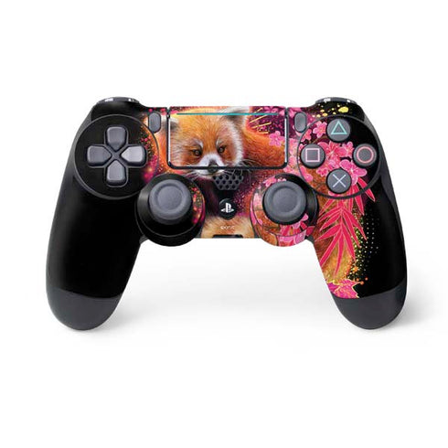 Red Panda with Flowers by Sheena Pike PS4 Pro/Slim Controller Skin
