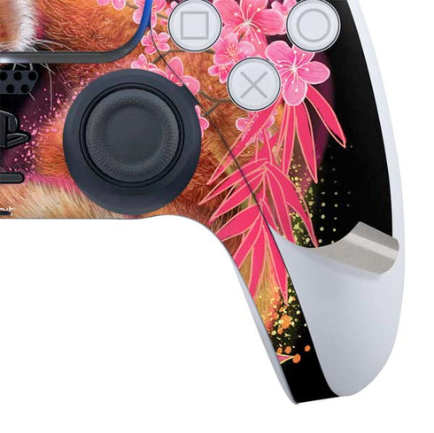 Red Panda with Flowers by Sheena Pike PS5 Controller Skin