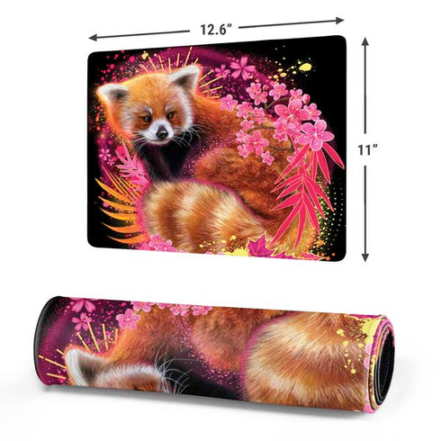 Red Panda with Flowers by Sheena Pike Gaming Mouse Pad