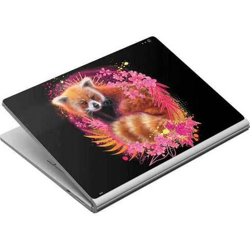Red Panda with Flowers by Sheena Pike Surface Book Skin