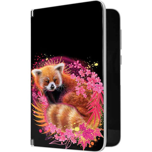 Red Panda with Flowers by Sheena Pike Surface Duo Skin