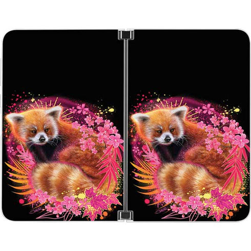 Red Panda with Flowers by Sheena Pike Surface Duo Skin