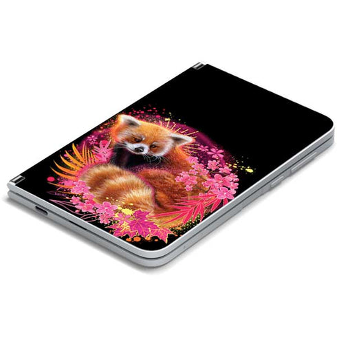 Red Panda with Flowers by Sheena Pike Surface Duo Skin