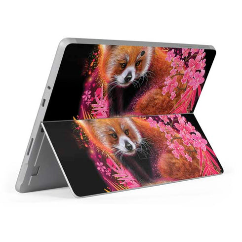 Red Panda with Flowers by Sheena Pike Surface Go Skin