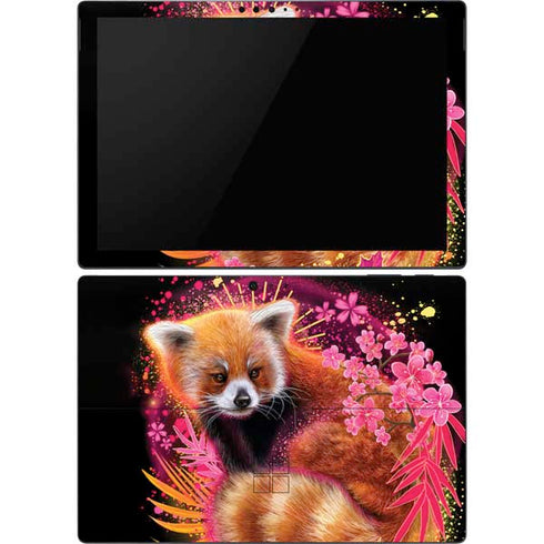 Red Panda with Flowers by Sheena Pike Surface Pro 6 Skin