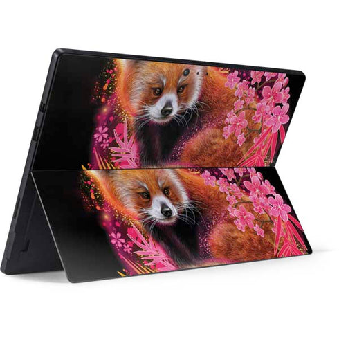Red Panda with Flowers by Sheena Pike Surface Pro 6 Skin
