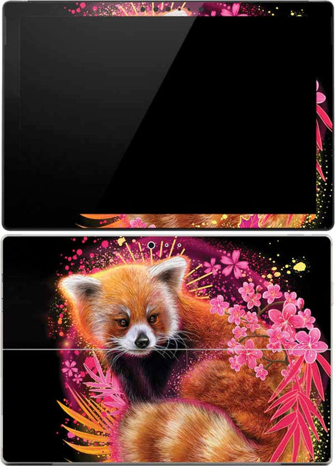 Red Panda with Flowers by Sheena Pike Surface Pro (2017) Skin