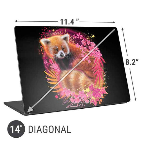 Red Panda with Flowers by Sheena Pike Universal Laptop 14in (11.4 x 8.2in) Skin