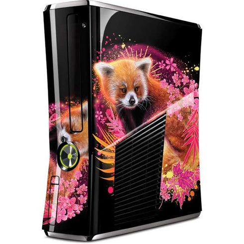 Red Panda with Flowers by Sheena Pike Xbox 360 Slim (2010) Skin