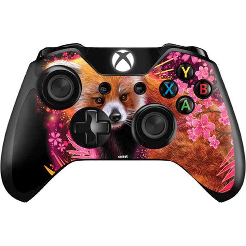 Red Panda with Flowers by Sheena Pike Xbox One Controller Skin