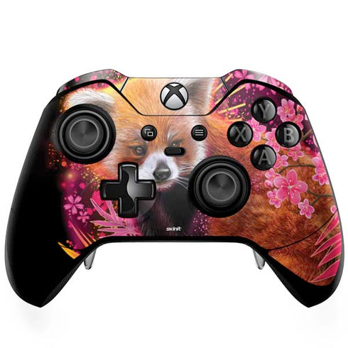 Red Panda with Flowers by Sheena Pike Xbox One Elite Controller Skin