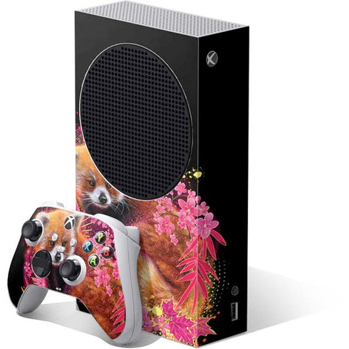 Red Panda with Flowers by Sheena Pike Xbox Series S Bundle Skin