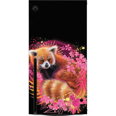 Red Panda with Flowers by Sheena Pike Xbox Series X Console Skin
