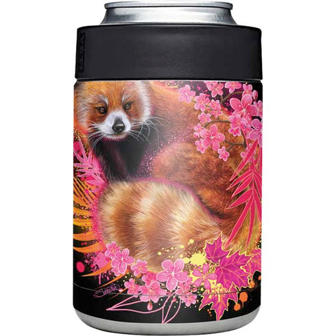 Red Panda with Flowers by Sheena Pike Yeti Colster Can Insulator Skin