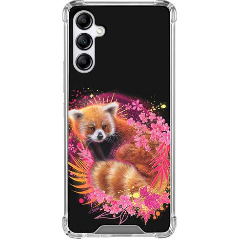 Red Panda with Flowers by Sheena Pike Galaxy A15 5G Clear Case