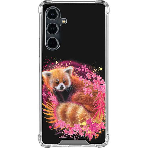 Red Panda with Flowers by Sheena Pike Galaxy S23 FE Clear Case