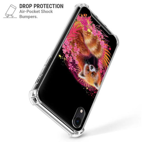 Red Panda with Flowers by Sheena Pike iPhone XR Clear Case