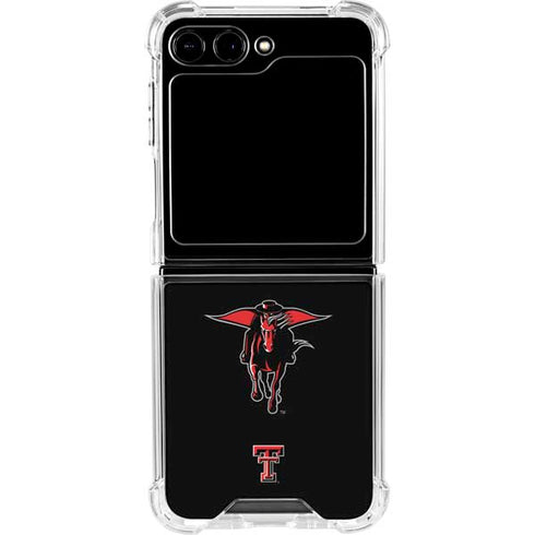 Texas Tech University Red Raiders Logo Galaxy Z Flip5 5G Clear Case
