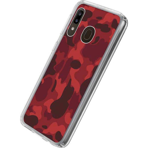 Red Street Camo Galaxy A20 Clear Case