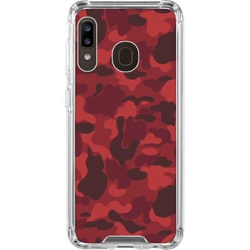 Red Street Camo Galaxy A30 Clear Case