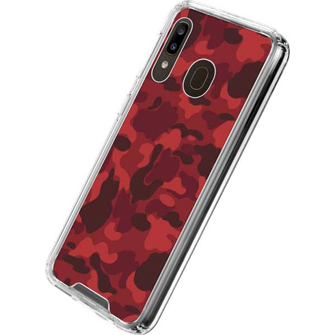 Red Street Camo Galaxy A30 Clear Case