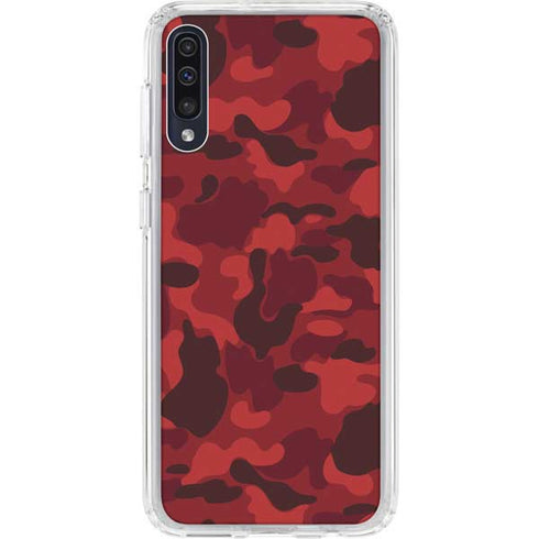 Red Street Camo Galaxy A50 Clear Case