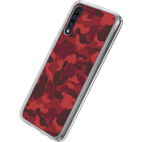 Red Street Camo Galaxy A50 Clear Case
