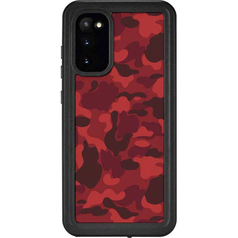 Red Street Camo Galaxy S20 Waterproof Case