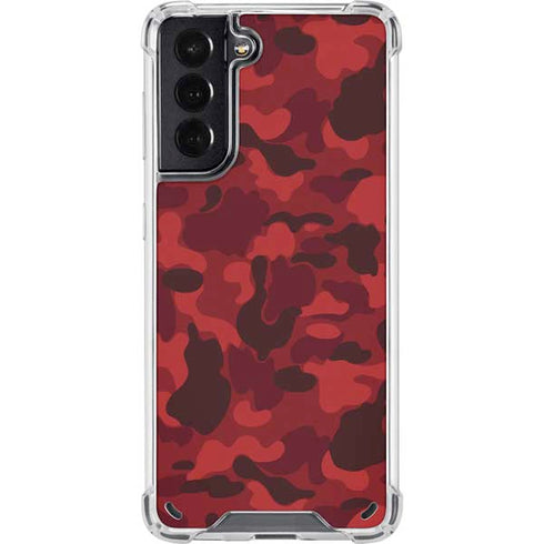 Red Street Camo Galaxy S21 5G Clear Case