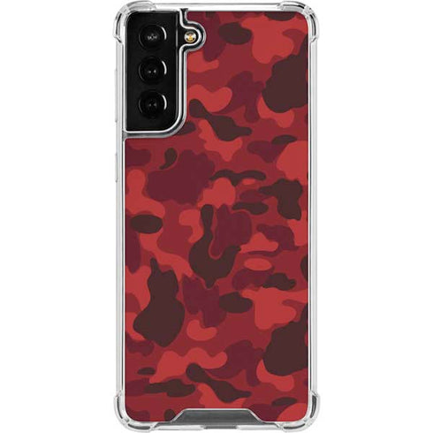 Red Street Camo Galaxy S21 FE Clear Case