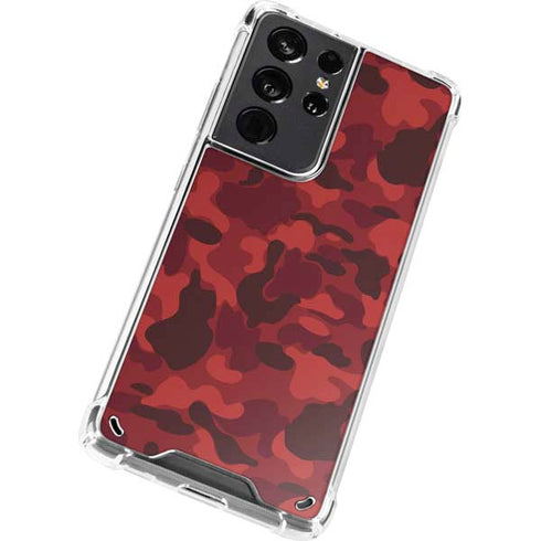 Red Street Camo Galaxy S21 Ultra 5G Clear Case