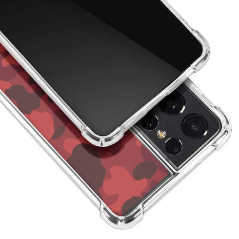 Red Street Camo Galaxy S21 Ultra 5G Clear Case