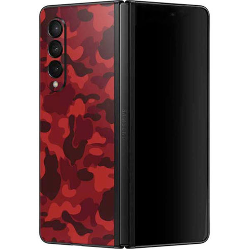 Red Street Camo Galaxy Z Fold3 5G Skin