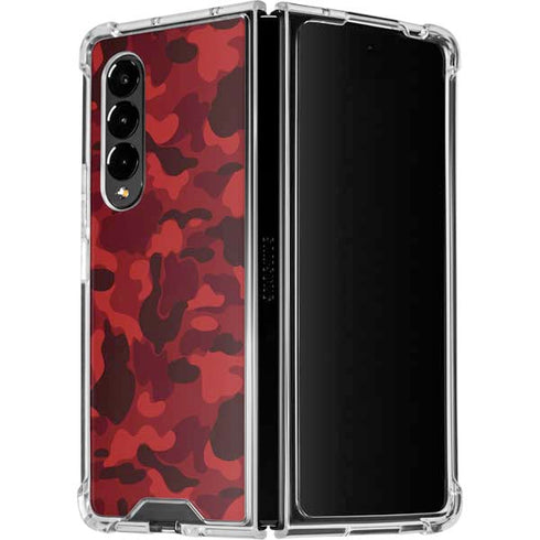 Red Street Camo Galaxy Z Fold4 5G Clear Case