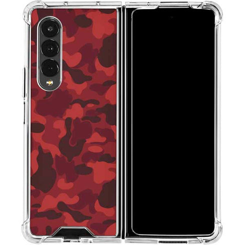 Red Street Camo Galaxy Z Fold4 5G Clear Case