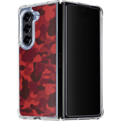 Red Street Camo Galaxy Z Fold5 5G Clear Case