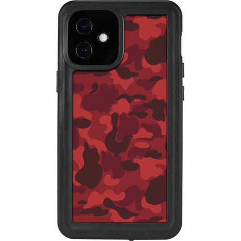 Red Street Camo iPhone 12 Mini Waterproof Case