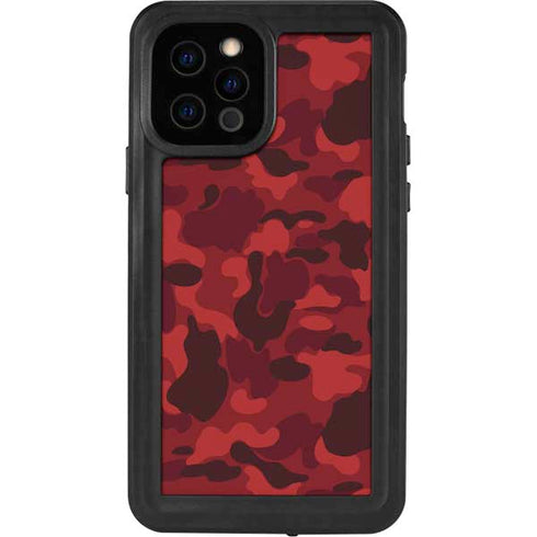 Red Street Camo iPhone 12 Pro Waterproof Case