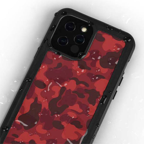 Red Street Camo iPhone 12 Pro Waterproof Case
