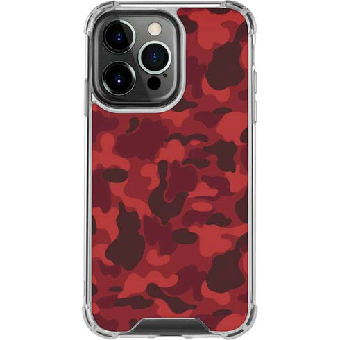 Red Street Camo iPhone 13 Pro Clear Case