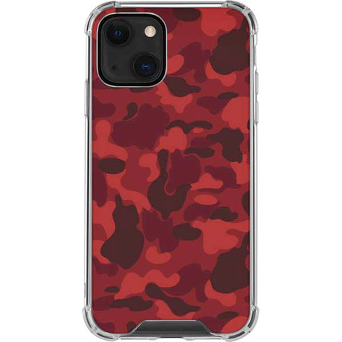 Red Street Camo iPhone 14 Plus Clear Case
