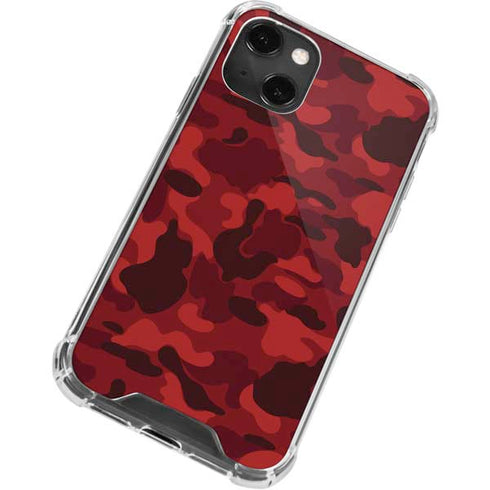Red Street Camo iPhone 14 Plus Clear Case