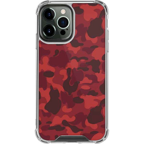 Red Street Camo iPhone 15 Pro Max Clear Case