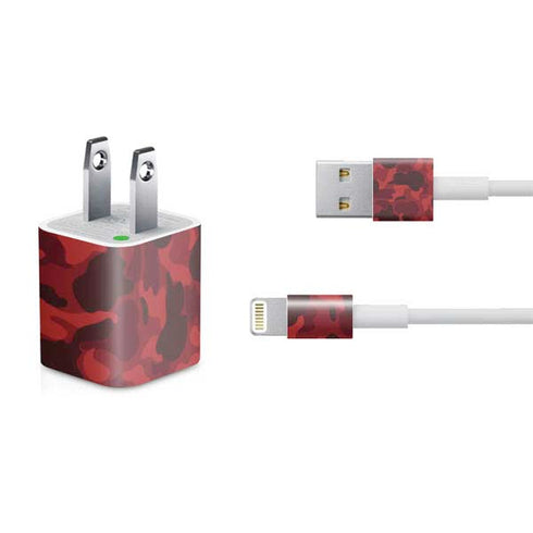 Red Street Camo iPhone Charger (5W USB) Skin