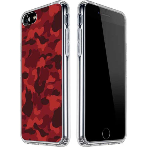 Red Street Camo iPhone SE (2nd & 3rd Gen) Clear Case