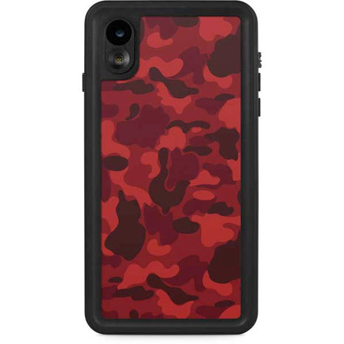 Red Street Camo iPhone XR Waterproof Case