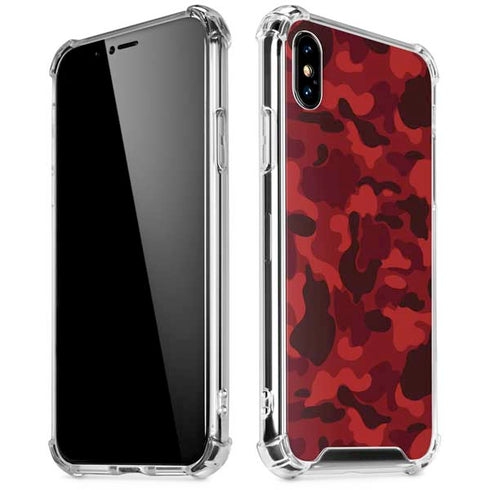 Red Street Camo iPhone XS Max Clear Case