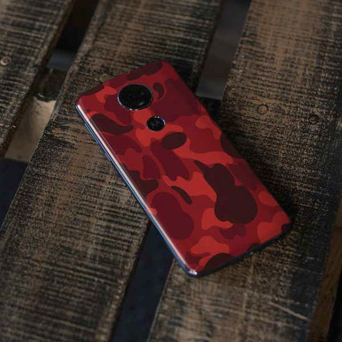Red Street Camo Moto E5 Plus Skin