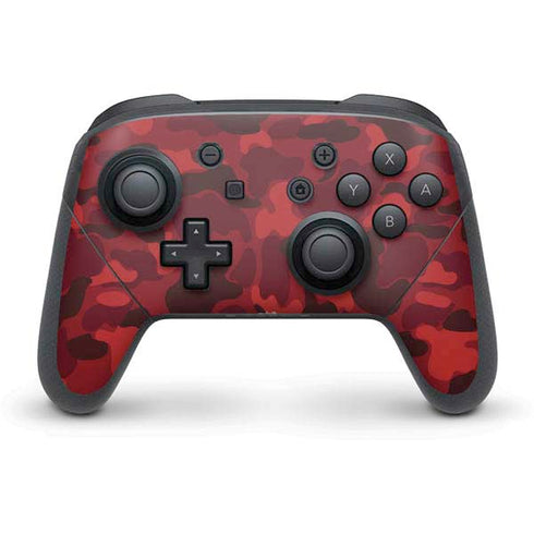 Red Street Camo Nintendo Switch Pro Controller Skin